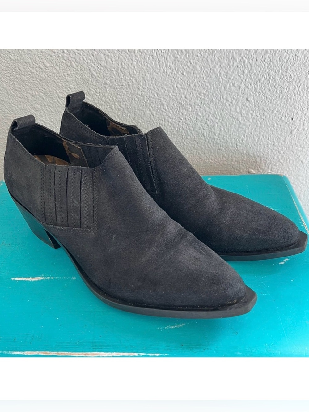 Fly London Clark Black Suede Ankle Bootie Shootie Size 40 US 9-9.5